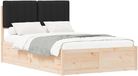 vidaXL Bedframe met Gevoerde Hoofdbord Zwart 120 x 190 cm