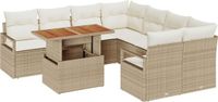 vidaXL Tuinbank - Set - 9 - st - Beige - Poly - rattan