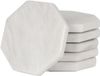 Set de sous-verres en marbre - Fait main - Blanc - Ø 8,9 cm - 6 pièces