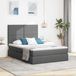 Maison Exclusive - Lit coffre à LED avec matelas, gris foncé, 140 x 200 cm, tissu