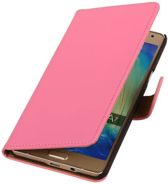 Best Cases Roze Effen Booktype Samsung Galaxy A7 Wallet Cover Hoesje