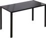 HOMCOM Eettafel Metaal Glas Zwart 120x60x75 cm