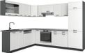 Vicco Hoekkeuken R-Line, Wit Landhuis/Antraciet, 287 x 227 cm zonder werkblad