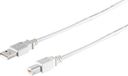 3x USB-A naar USB-B adapterkabels, 2.0, grijs, 3m