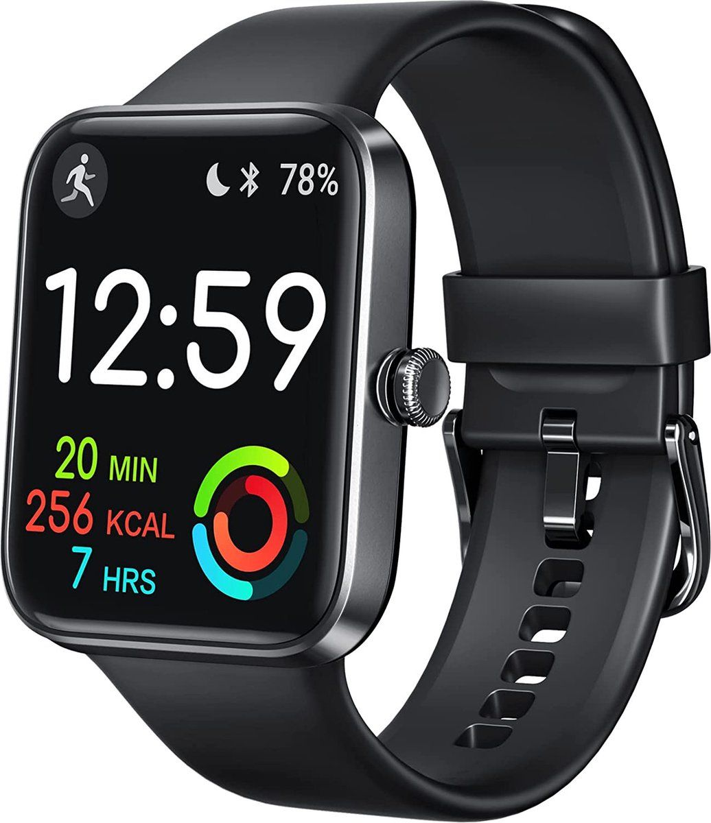 FITNOVA Smartwatch - Zwart - Android & iOS - Stappenteller - 44mm ...