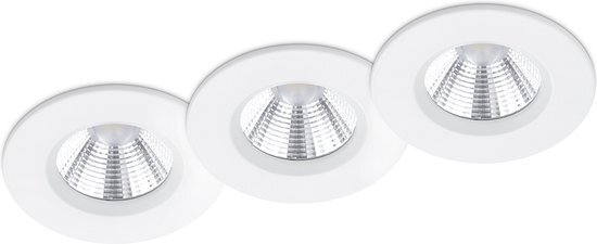 Trio International Badkamer inbouwspots Zagros incl. LED 5.5w 3000K 345lm Wit Mat 3 Stuks