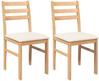 vidaXL Eetkamerstoelen met kussens 2 stuks massief hout rubber