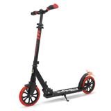 SereneLife Trottinette de ville stable, réglable en hauteur, pliable, avec sangle de transport, support et frein à pédale, pour enfants et adultes jusqu'à 100 kg, rouge