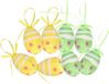 Merkloos / Sans marque Koopman International Decoratie paaseieren hangend - 12x stuks - groen/geel - piepschuim - 6 cm