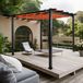Mendler Aluminium pergola HWC-N93, tuinpaviljoen, stabiel 8cm frame schuifdak UV50+ 3x3m ~ terracotta