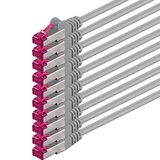 1aTTack.de 2m - grijs - 10 stuks - CAT6a (10Gb/s) netwerkkabel S-FTP CAT 6a LAN-kabel - GHMT-gecertificeerd PIMF 500 MHz Cat5 Cat5e Cat6 Cat6a Cat7 voor switch, router, modem, internet