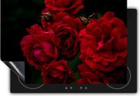 Chefcare Inductie Beschermer Rode Bloemen 78x78cm - Inductie Mat