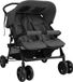 Maison Exclusive - Poussette double, gris foncé, acier