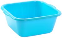 Plasticforte teiltje/afwasbak - Set van 2x stuks - vierkant - kunststof - 10 liter - 36 x 34 x 15 cm - Blauw - Schoonmaken