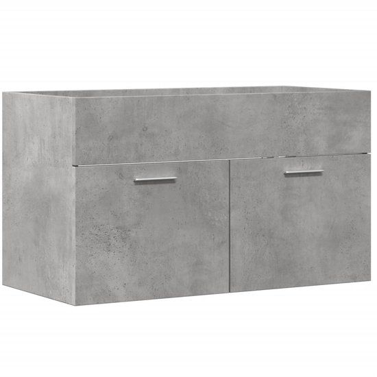 vidaXL Wastafelkast 90x38,5x46 cm bewerkt hout betongrijs