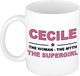 Bellatio Decorations naam cadeau mok - Cecile - Woman Myth Supergirl - koffiemok - 300 ml - collega - moederdag