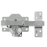 Amig - Hoogbeveiligd opbouwslot voor houten deuren, model 8 PLUS, 90 x 154 mm, met ronde veiligheidscilinder en schoot, zilverkleurig staal