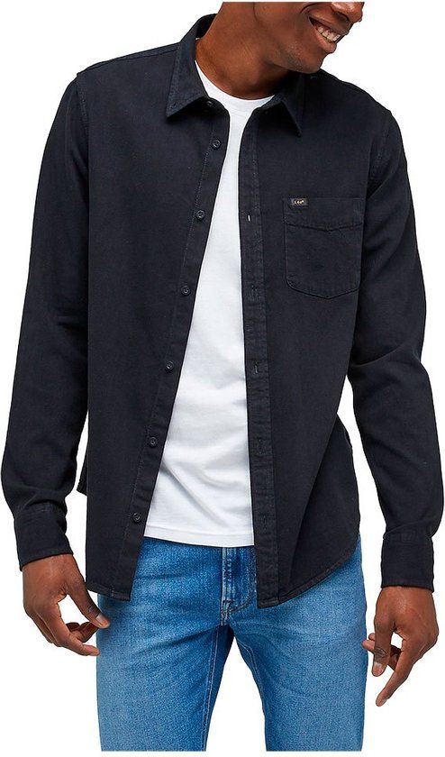 Lee Button Down Overhemd Met Lange Mouwen Zwart XL Heren