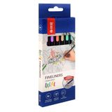 memobe - Set fijne inktpennen - pennen met dunne F-punt - 0,4 mm - Fineliners - Ergonomische driehoekige schacht - schrijfwaren - voor tekenen, schrijven - gekleurd/kleurrijk - 6 kleuren