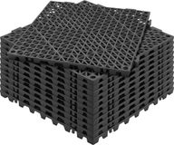 VEVOR in elkaar grijpende tegels 12 stuks vloertegels drainage vloertegels, vloertegels 30 x 30 cm buiten vierkante vloertegels terras PVC vloertegels badkamer, toilet zwart