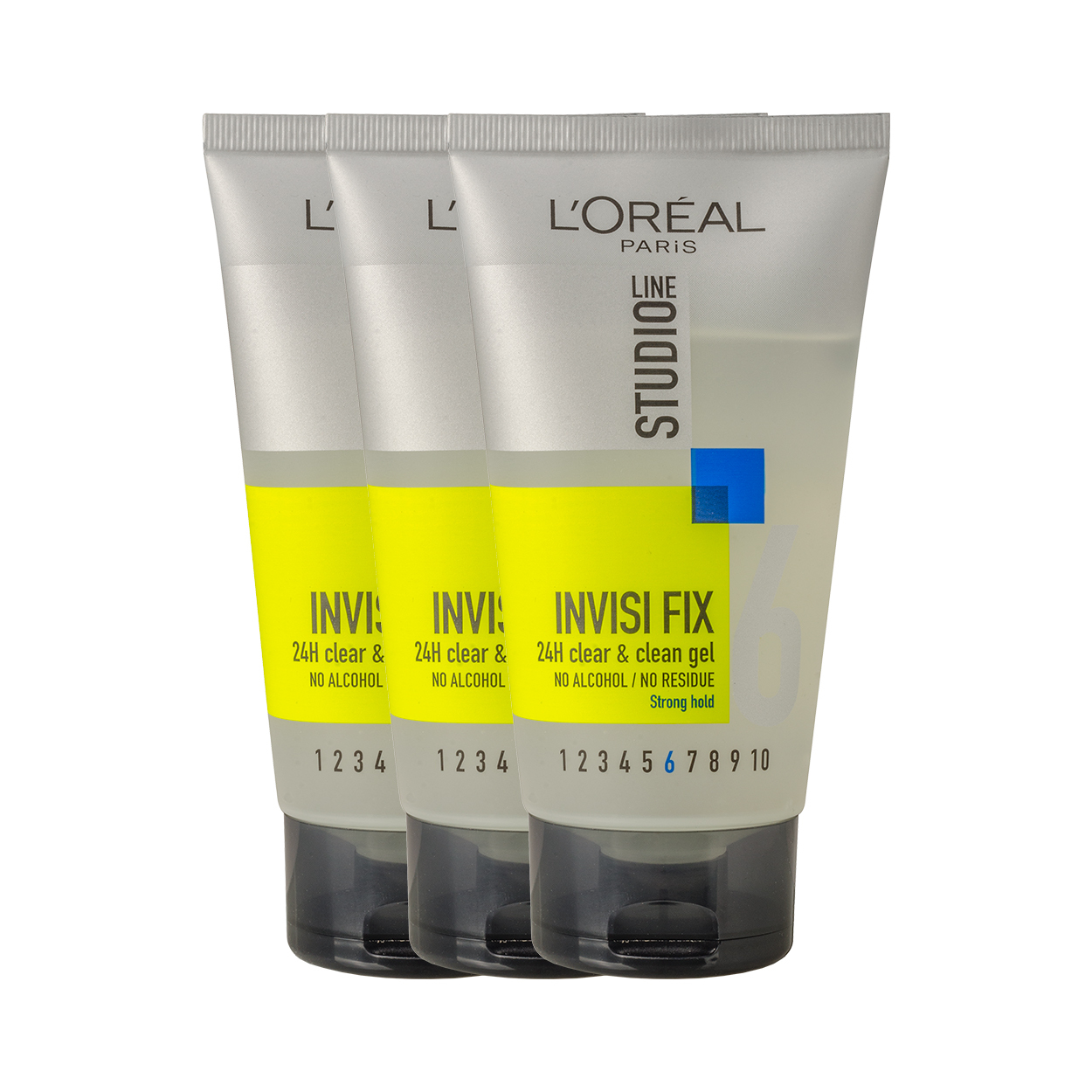L'Oréal Studio Line Invisi'Fix Invisi Fix 24H Clear & Clean Gel Strong - 150 ml x 3