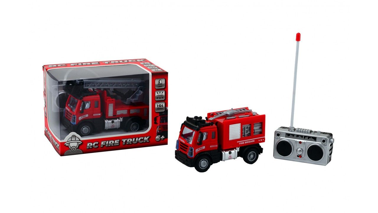 John Toys RC Brandweerauto 1:64 13cm - Multi Color - Kunststof - 8711866261093