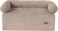 By Cee Cee Origineel Hondendeken Bank – Hondenkleed Bank - Hondenmand - Premium - Volledig Afritsbaar - Ribstof - Mokka Taupe - 120x90 - Maat L