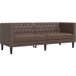DESIGN IN Chesterfield Canapé Sofa À 3 Places Chesterfield Marron Similicuir