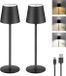 Liyabber Dimbare Tafellampen Led Mat Metaal Zwart Touch Draadloos USB C - 2 Stuks
