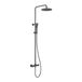 MAY Regendoucheset Opbouw met Thermostaat, Incl. 3-Standen Handdouche & Hoofddouche 25 cm Geborsteld Carbon Black PVD