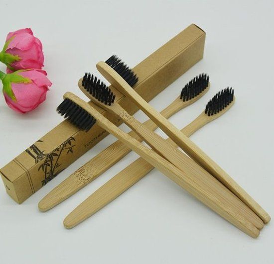 Sitna 16 Stuks Bamboe Tandenborsels - Toothbrush - Medium/Zachte Borstelharen