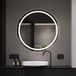 Miroir de salle de bain LED rond, 70 cm de diamètre, 3 couleurs de lumière, indice de protection IP44, fixation murale