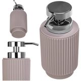 KADAX zeepdispenser 7,5 x 16 cm, vloeibare zeepdispenser met pomp, pompdispenser voor handzeep of afwasmiddel, handzeepdispenser van polyresin en kunststof (beige)