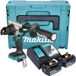 Makita DHP 492 RFJ perceuse-visseuse à percussion sans fil 18 V 141 Nm sans balai + 2x batterie 3,0 Ah + chargeur + Makpac