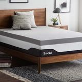 LUCID Traagschuim matrastopper 120 x 190 cm met bamboehoutskool, 10 cm dik