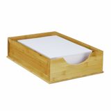 Relaxdays brievenbak bamboe, stapelbaar, A4, bureau organizer, 10 x 26,5 x 39 cm