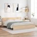 Maison Exclusive Lit exclusif avec tête de lit en bois imitation chêne Sonoma, dimensions 193 x 203 cm, fabriqué en panneaux de particules