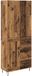 vidaXL Highboard Eikenhout 69,5 x 34 x 180 cm Bewerkt Hout