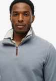 Superdry Klassieke Essential trui met halve rits Heren L Katoen Effen Washed Denim