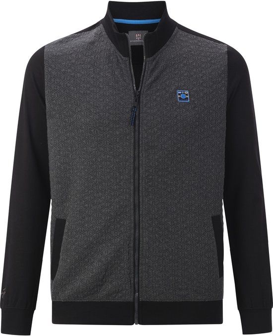 Jan Vanderstorm heren Sweatvest - 64/66 - grijs - Plus Size
