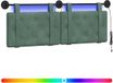 vidaXL - Hangend hoofdbord - Met LED-verlichting - Zeegroen - Fluweel