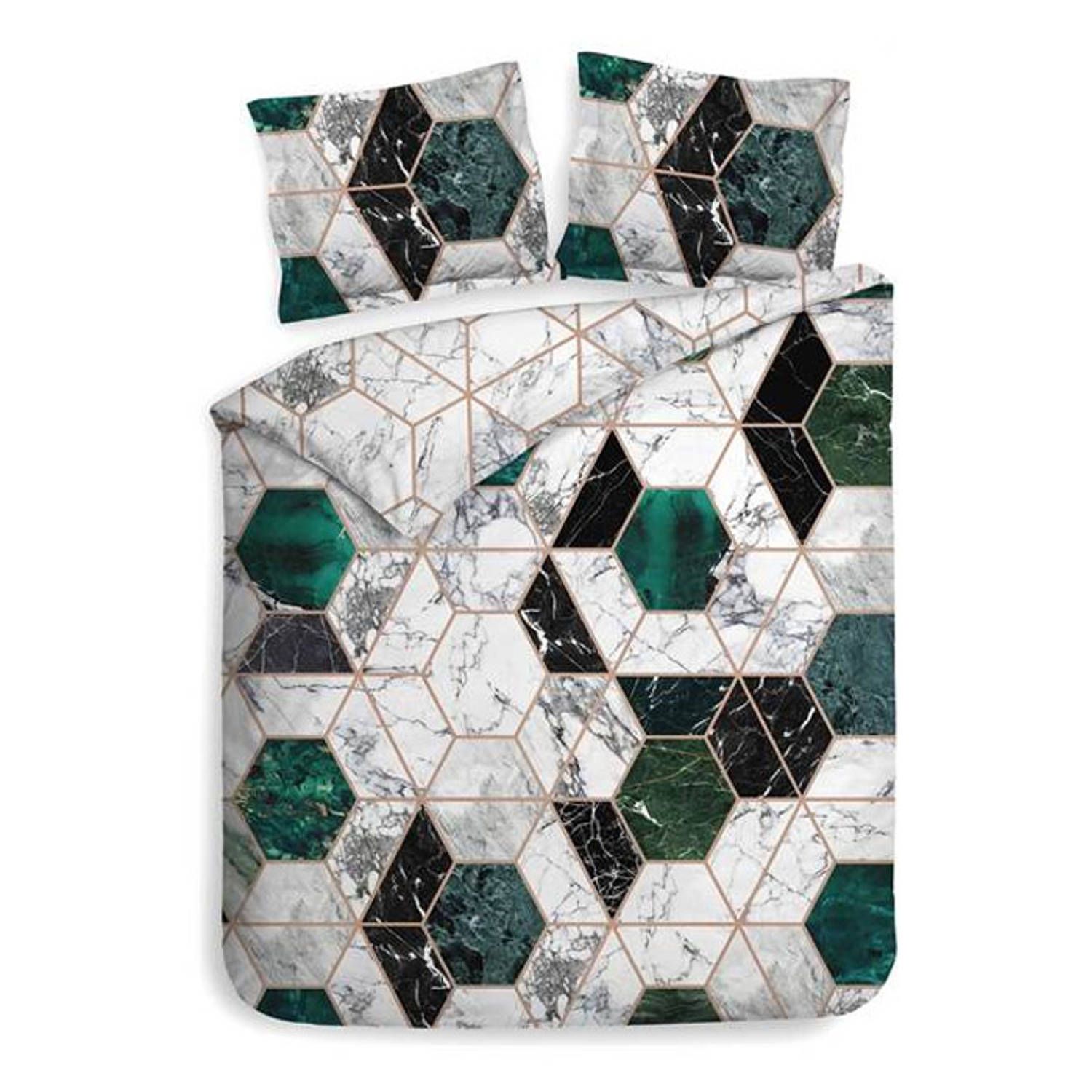 Heckett & Lane Randy Dekbedovertrek - Eenpersoons - 140x200/220 cm - Urban Green