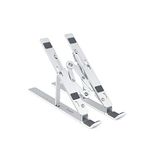 Brightium Opvouwbare aluminium standaard, licht en draagbaar, ideaal voor hoogteverstelling en verbetering van de ergonomie bij kantoorwerkzaamheden of studio's.