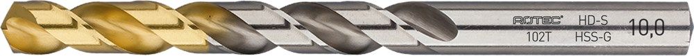 Rotec HSS-G spiraalboor, DIN 338, type HD-S, TiN-top, ø7,0 - 10 stuk(s) - 102.0700T