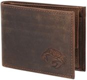 oxmox Leren portemonnee Leather RFID Protect Pocketbörse Crab 2.0 Embossed Vintage Dark Brown donkerbruin