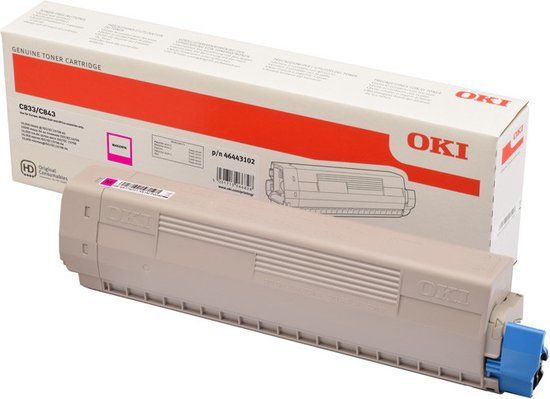 OKI 46443102 Toner Cartridge - Magenta - 10000 Pages - Compatible with C833n, C833dn
