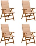 vidaXL Ligstoelen voor Tuin 4 st Naturel Massief Acacia Hout
