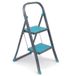 Beldray LA023957TQ 2 Step Ladder with Non-Slip Steps, Outdoor/Indoor, Strong Steel, Durable and Sturdy, Safety Clip, Approx 2 Metre Reach Height, Turquoise / Grey