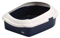 Laroy Group Ebi Open kattentoilet Space wit/donkerblauw met anti-mors rand en antislipvoetjes – maten M & L M - 43x56x14cm