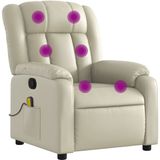 vidaXL Massagestoel Kunstleer Crèmekleur